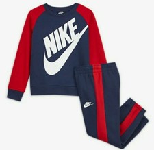 Nike Oversized Futura Fleece Set Navy/Red/White Youth Sz 4 NEW 86F563-U90