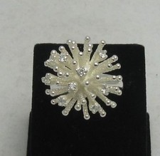 Genuine Sterling Silver Ring Hedgehog Solid 925 With CZ Handmade Empress