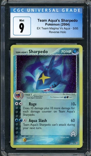 CGC 9 Team Aqua's Sharpedo EX Team Magma VS Team Aqua 5/95 Reverse Pokemon B5