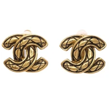 Chanel Gold CC Earrings Clip-On 2433 165215