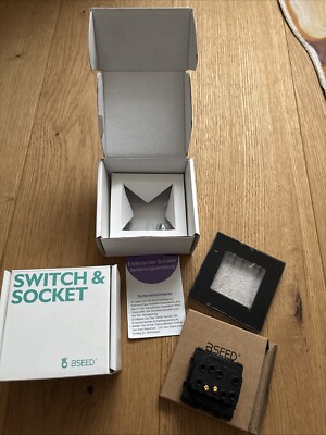 Bseed Taste Lichtschalter  Mechanische Schalter - neu, schwarz, Glas-Preis für 2