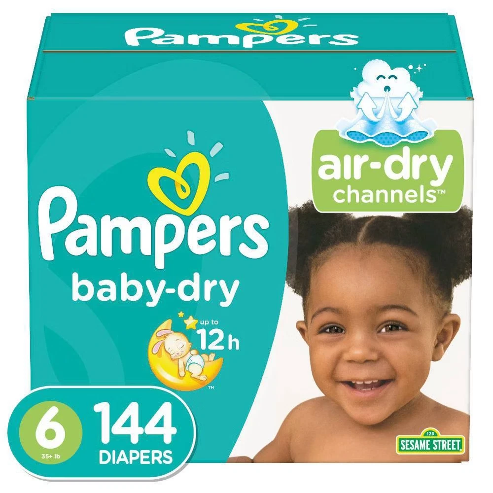 Pampers Baby Dry Disposable Diapers, Size 6 - 144 Count