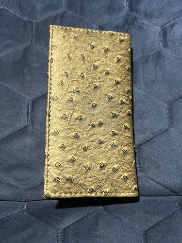 Western Bifold Long Wallet With Ostrich Skin Design And Texas Star Metal Badge - Afbeelding 4 van 6