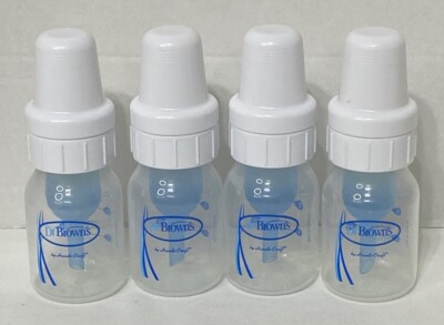 4 Dr Brown's Natural Flow Narrow Level 1 Baby Bottles 2 oz Anti-Colic