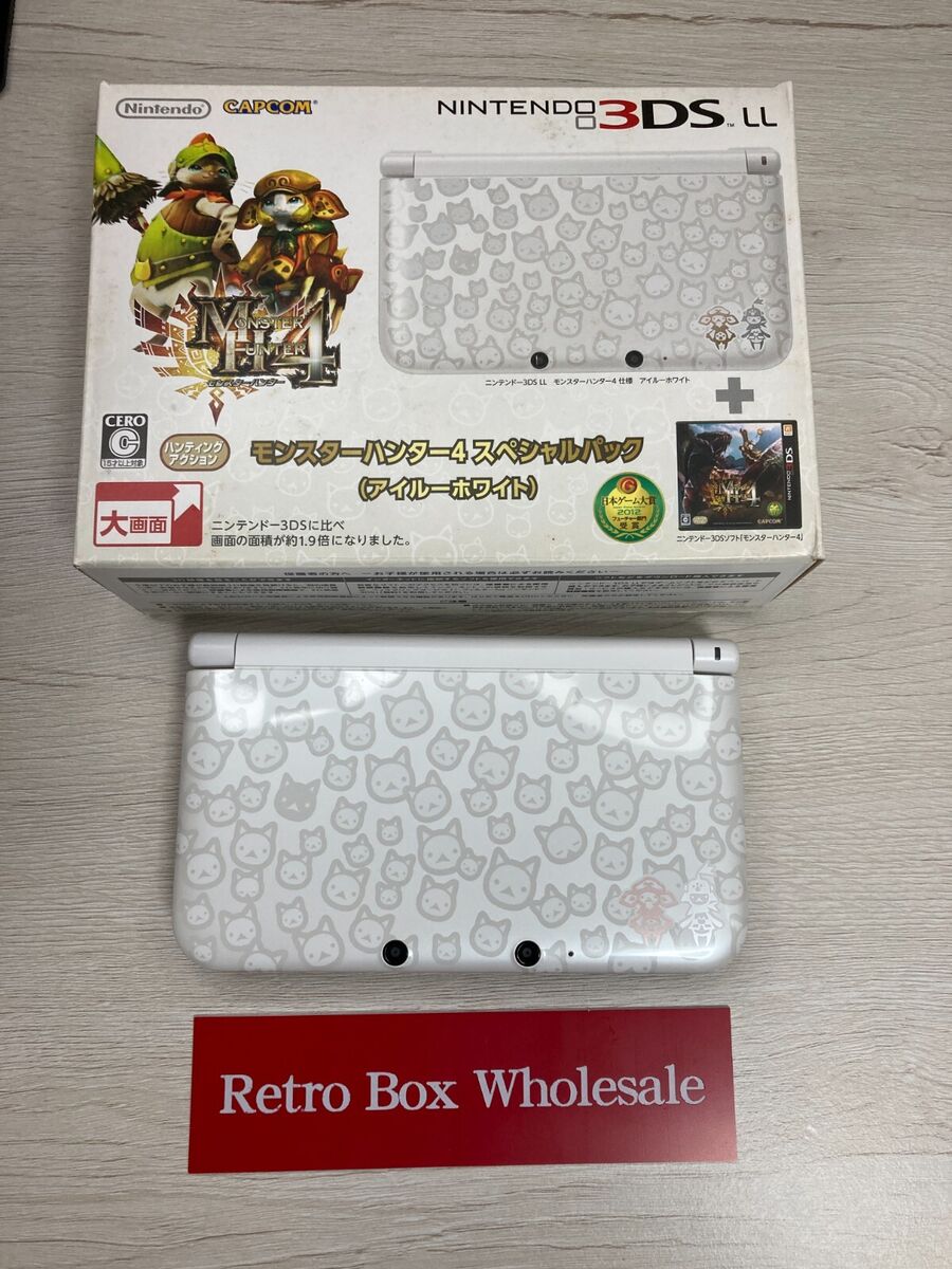 3DS 本体 ①台目 モンスターハンター4（アイルーホワイト）品-