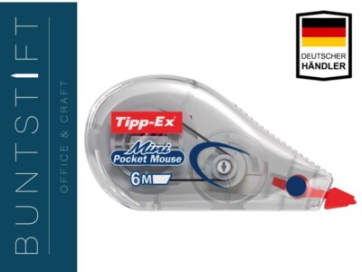 Tipp-Ex . Mini Pocket Mouse 6m x 5mm Korrekturroller Maus weiß transparent