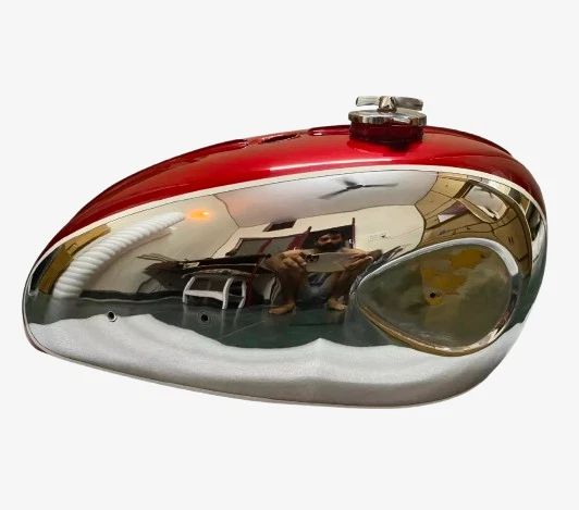 ADECUADO PARA BSA A65 THUNDERBOLT 4 GALONES CEREZA CROMO GASOLINA TAPA PANEL Foto 4 de 4