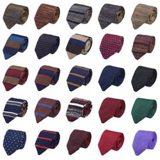 Men Classic Knitted Crochet 7CM Stripe Necktie Wedding Party Business Neck Ties