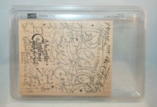 Stampin Up Rubber Stamp Set - Holiday Print - 1 Piece - Used