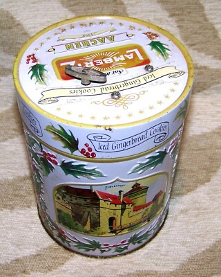 Vtg1999 Lambertz  Aachen Germany Gingerbread Musical Cookie Tin Silent Night 