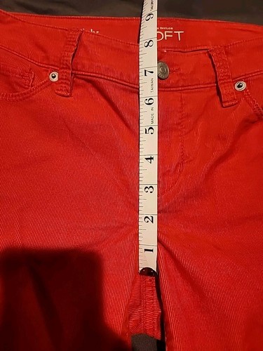 Ann Taylor Womens 27/4P Pants Corduroy Modern Straight Red-Orange Stretch - Picture 6 of 9