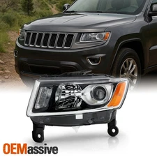 For 2014-2016 JEEP Grand Cherokee Halogen Projector Chrome Headlight Driver Left