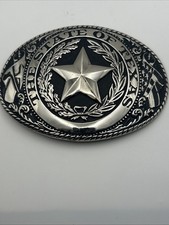 State of Texas Belt Buckle   Lone Star  Flags Western cowboy rodeo-silver Tone