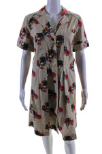 Adam Lippes Collective Womens Tan Printed Cotton Shirtdress Brown Size 2 1481732