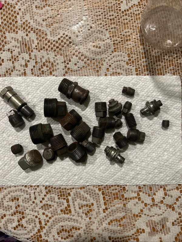 Mixed Lot of 26 Drain Plug Various Sizes Square Head Barn Find
