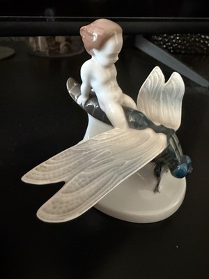 Jugendstil Porzellan Figur Libellenreiter Rosenthal Entw. A. Caasmann um 1920