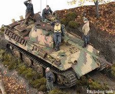 1/35 Resin Model Kit WWII German Tank Crew Set 5 Figures Unassembled Unpainted