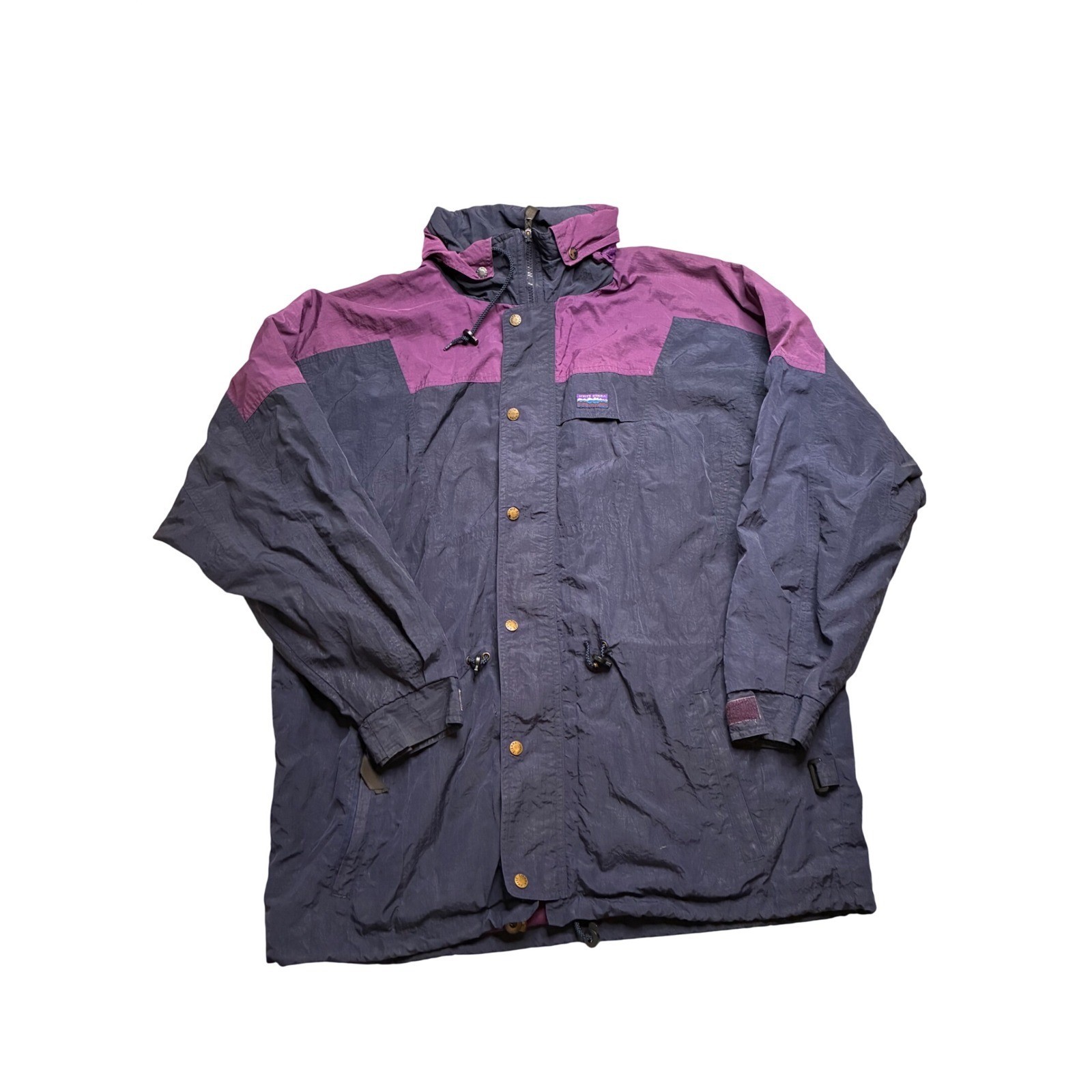 White Sierra Colorblock Rain Jacket Windbreaker Purple Navy 