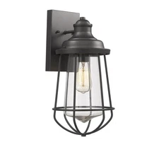 Chloe Lighting CH2D081BK16-OD1 Lucas Industrial-Style 1 Light Textured Black ...