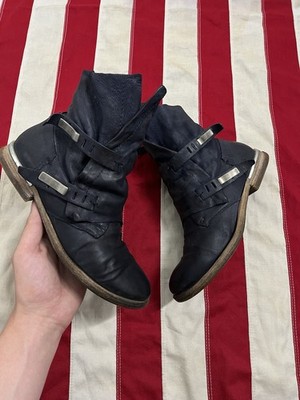 Vintage AirStep Black Leather Buckle Boots