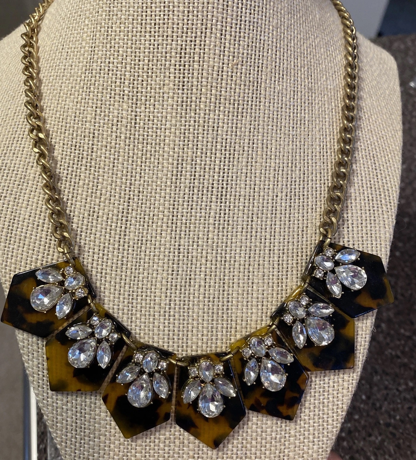 J. Crew Statement Rhinestone Adjustable  Tortoise… - image 2