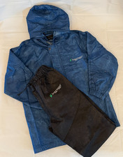 Frogg Toggs Youth Medium Rain Suit Jacket Pants Blue Black Waterproof Set