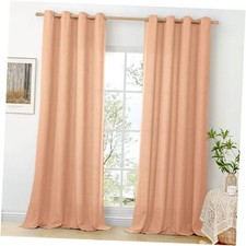 Linen Curtains for Living Room 95 Inch Length 2 52"W x 95"L Pack of 2 Peach