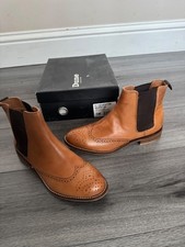 Womens Dune Brouge style Tan Real Leather ankle boots