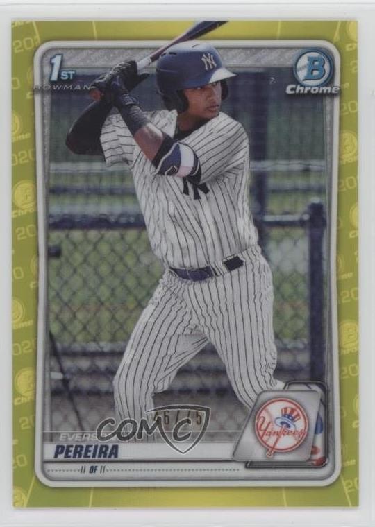 2020 Bowman Chrome Prospects Yellow Refractor 46/75 Everson Pereira #BCP-51 w5p