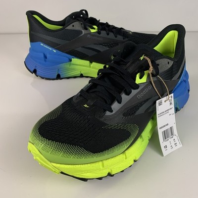 Reebok Men's FloatZig 1 Adventure Black/Digital Lime/Kinetic Blue Size 10