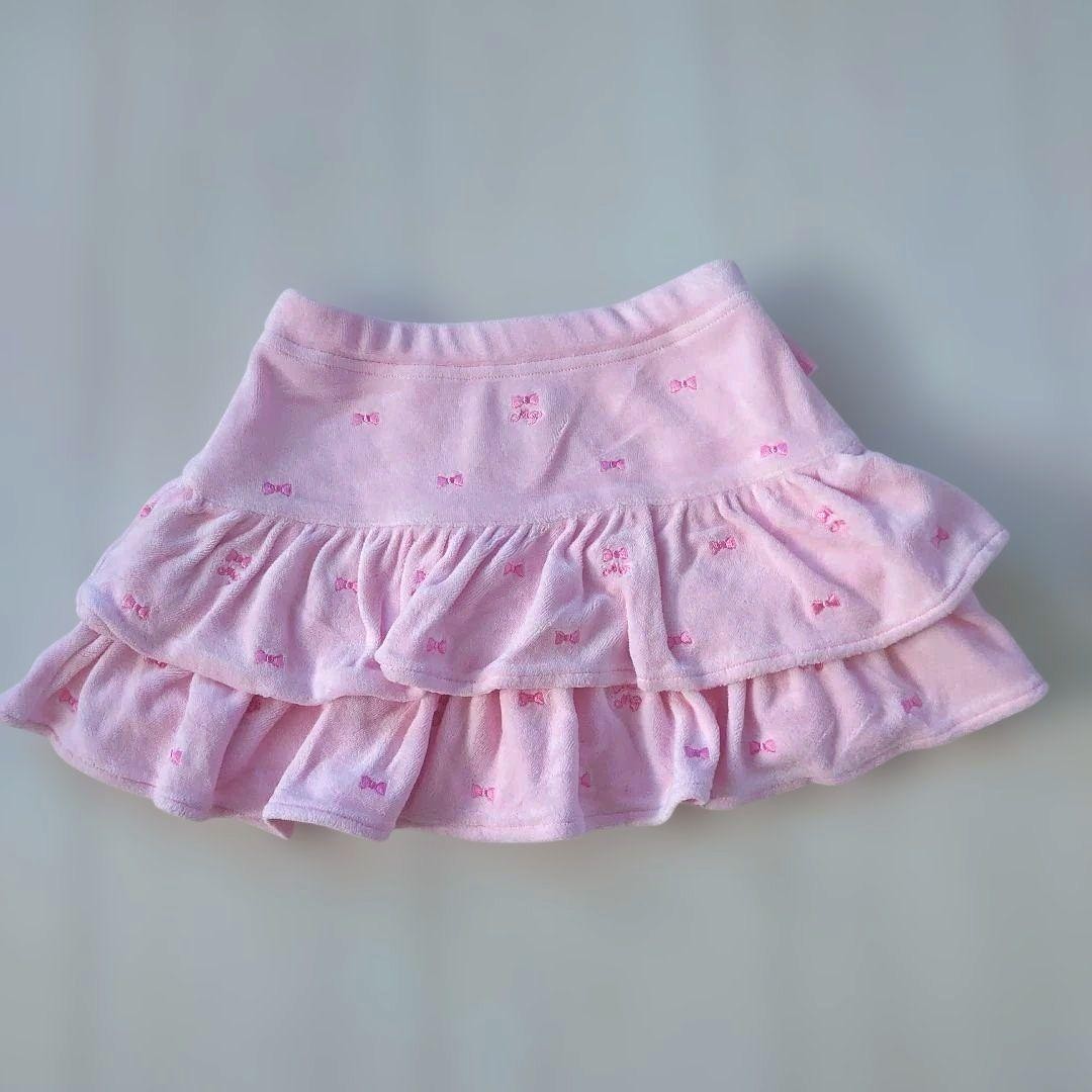 Mezzo Piano Ribbon Embroidery Skirt 100cm Adjustable Waist Used Fuzzy Material