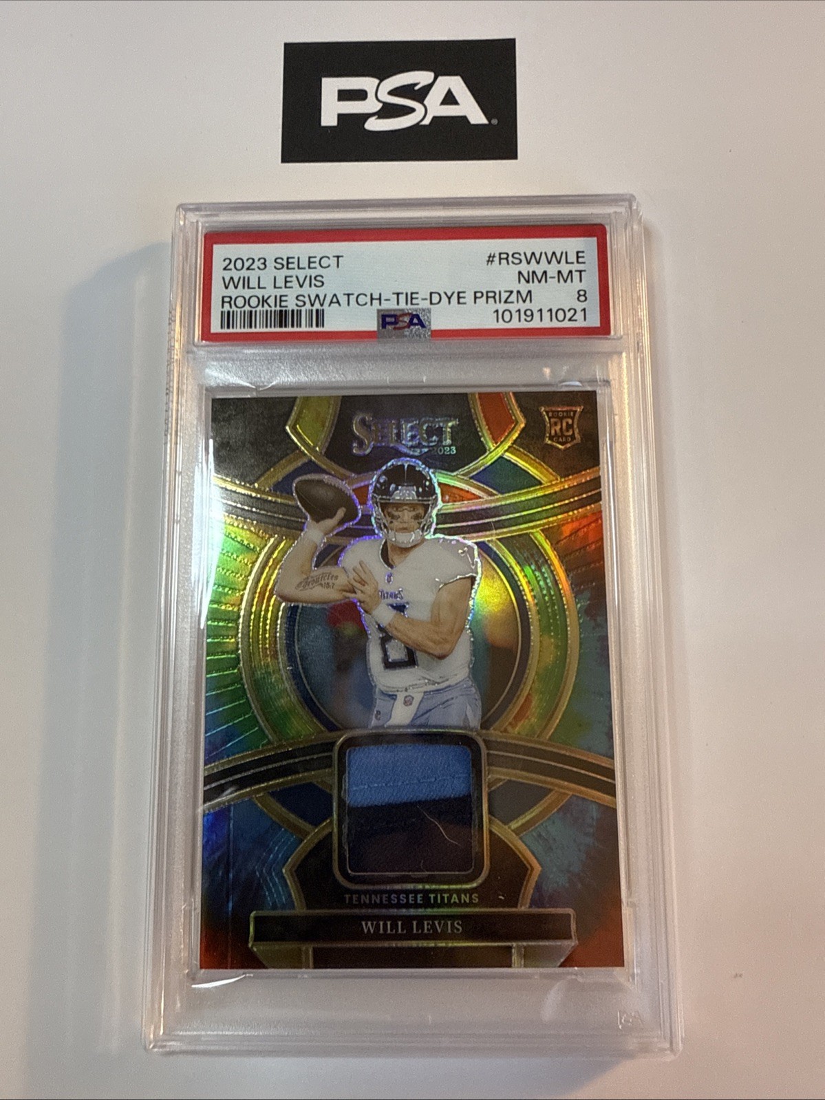 Will Levis Panini Select Rookie Swatches #RSWWLE Tie-Dye Prizm