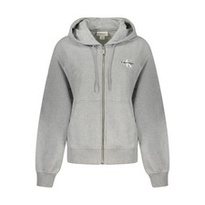 Hoodie Felpa Calvin Klein Grigia Donna con Zip Taglia L
