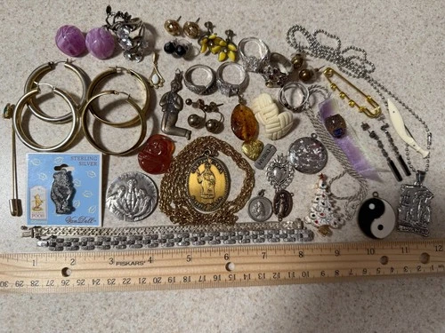 Huge Jewelry Lot Vintage Modern Estate Costume Rings Earrings Necklaces and More