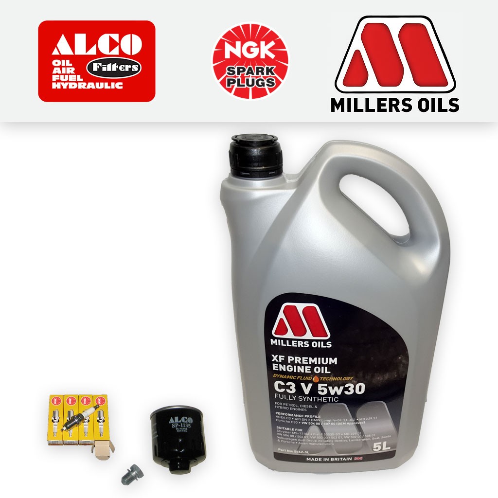 SERVICE KIT for VW POLO MK5 6C 6R 1.4 CGGB OIL FILTER PLUGS +XF OIL (2009-2014)