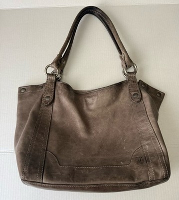 FRYE MELISSA TOTE DISTRESSED ICE  GRAY VG CONDITION READ DESCRIPTION 