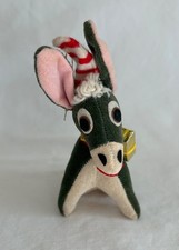 Vintage Daikin Dakin Dream Pets Green Donkey Velveteen Figure Japan 1960s