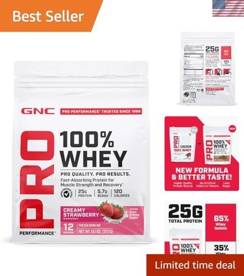 Pro Performance 100% Whey 2.0 - Rich in BCAAs, Creamy Strawberry, 12 Servings
