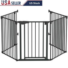 5-in-1 Baby Gate Safety Fence Play Area Pet Barrier Adjustable Design Durable US