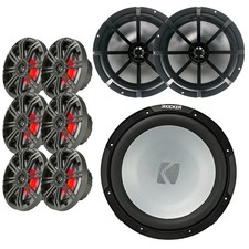 6x Kicker 6.5" 195 Speakers 6x Grilles, with 2x 8" 300 Watt Audio Speakers