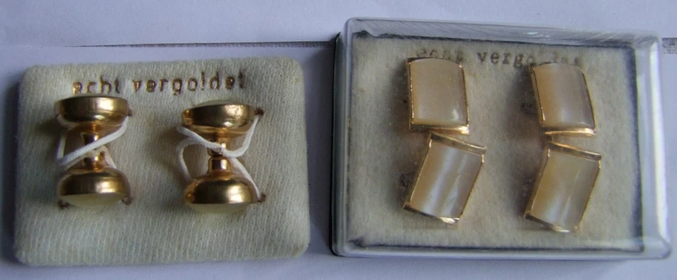 6 Paar Manschettenknöpfe, Vintage, z.T. Bernstein, Golddoublé, 835 Silber usw. - Bild 4 von 4