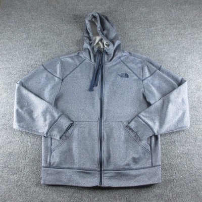 The North Face Hoodie Mens Medium Blue Fleece Full Zip Pockets Outdoors Logo