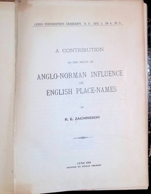 A Contribution to the Study of Anglo-Norman Influence on English Place-Names Zac