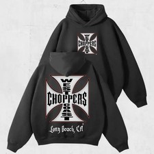 Vintage West Coast Choppers Hoodie, Motorcycle Club Streetwear Long Beach