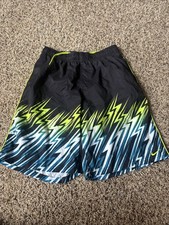 Nike Youth Boys XL Swim Trunks with Liner Black/Multicolor 28 Inch Waist