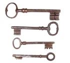 NICE 18TH CENTURY SET OF FOUR LARGE IRON SKELETON KEYS