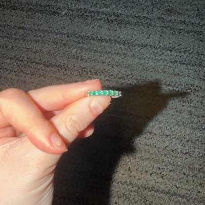 Multiple Emerald Sterling Silver 9.25 size 6 ring barely worn.
