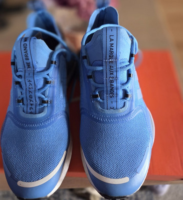 Adidas Blue Mesh Low Top Running Sneakers Lace Up Cushioned Athletic Shoes