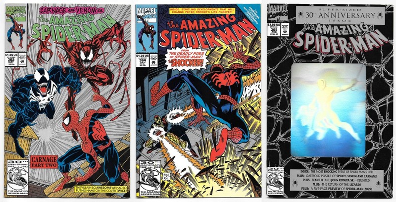 AMAZING SPIDER-MAN #362 2nd Print #364 #365 Lot of 3 Carnage 1st Spidey 2099
