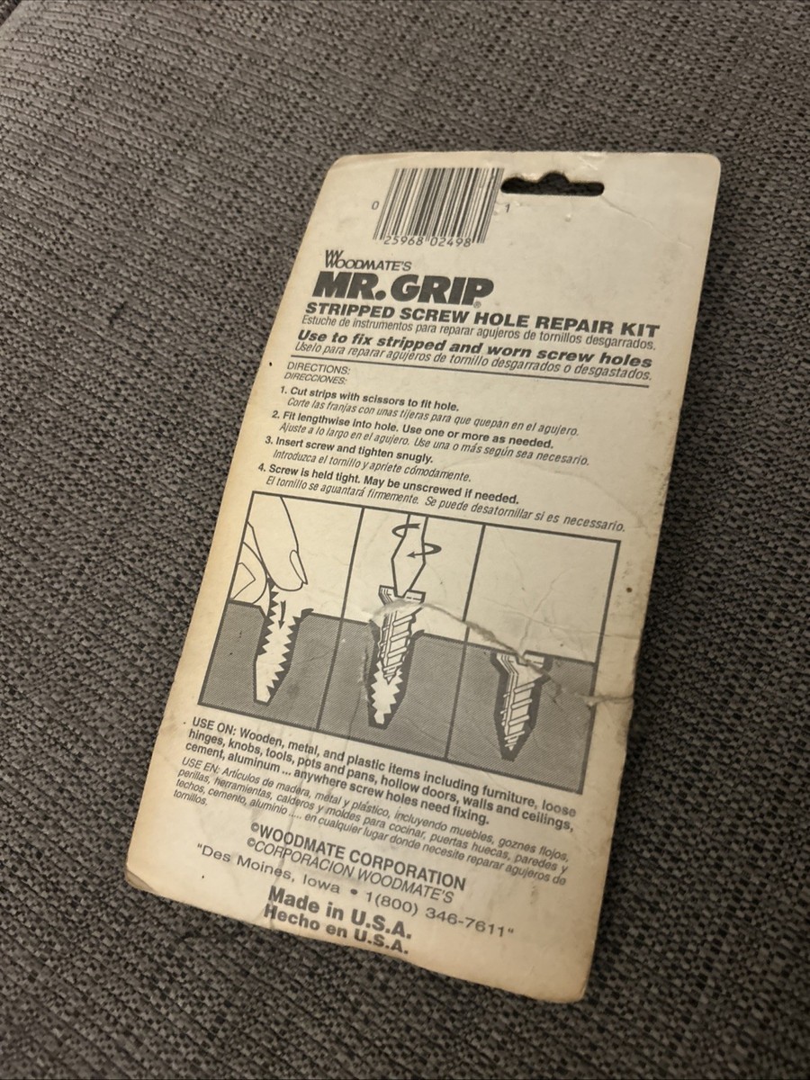 Woodmate 2498 Mr. Grip Screw Hole Repair Kit,Steel,Pack of 3